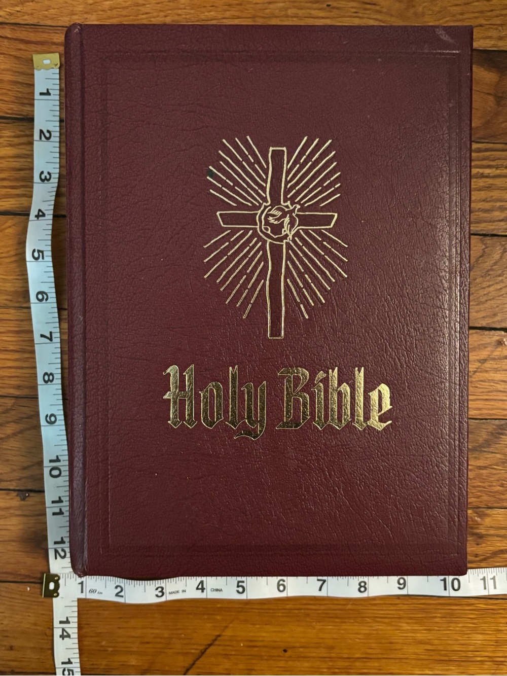 Holy Bible Hardcover in Deep Burgundy with Gold Embossing and Gold Leafing